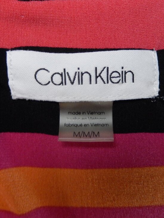 Calvin Klein Multicolored Pleated Neck Sleeveless Career Top Size Medium EUC - Picture 9 of 11